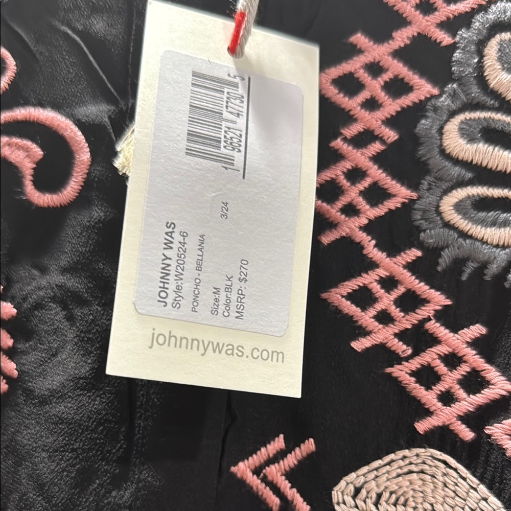 Johnny Was Embroidered Black Floral Women's Top - Picture 6 of 9